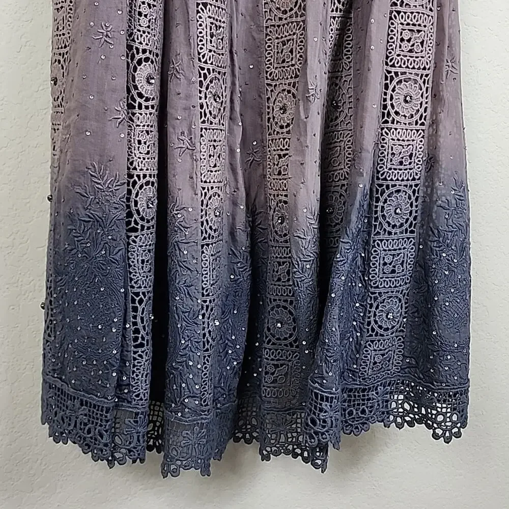 Free People Faux Diamond Sparkling Embroidered Dress